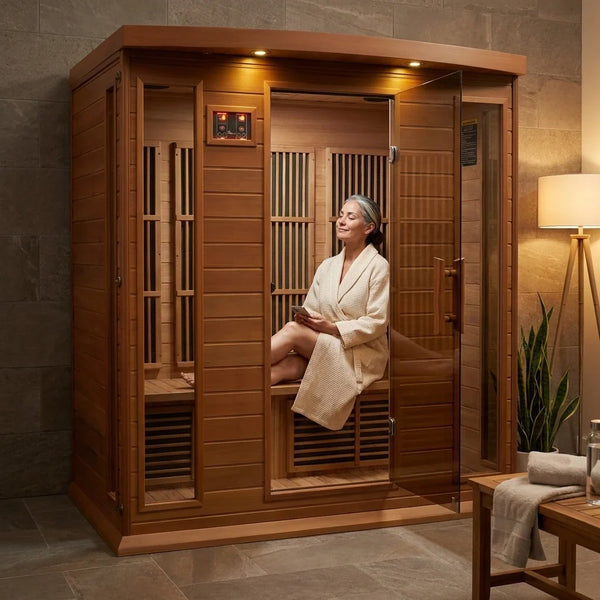 Infrared Sauna Built for Home Wellness, Canadian Cedar, 4 Person, Near Zero EMF, Bluetooth Compatible